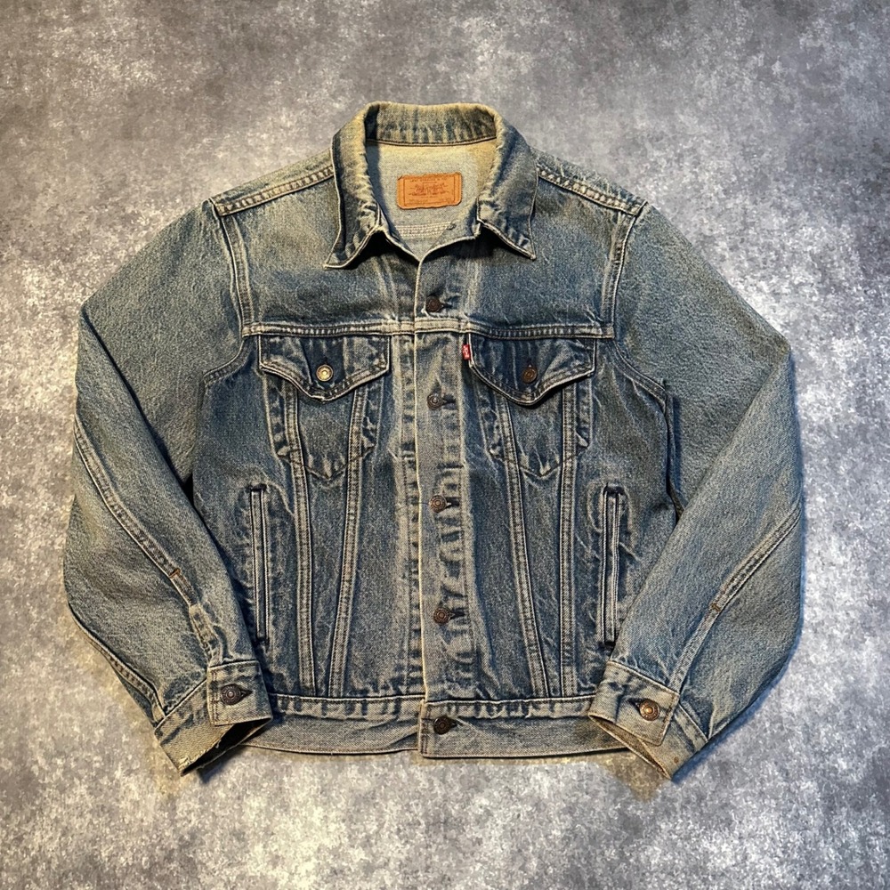 Vintage 70s Levi's Denim Trucker Jean Jacket 70506-0216 40R Medium Made USA